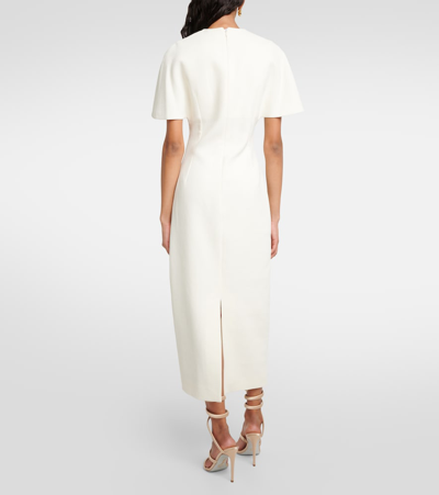 Shop Emilia Wickstead Bridal Blaine Caped Midi Dress In White