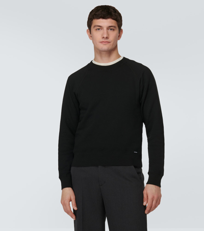 Shop Tom Ford Cotton Sweatshirt In Black
