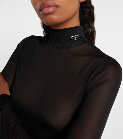 Prada Body Aus Jersey In Schwarz