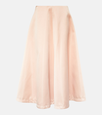 Shop Altuzarra Varda Satin Midi Skirt In Pink