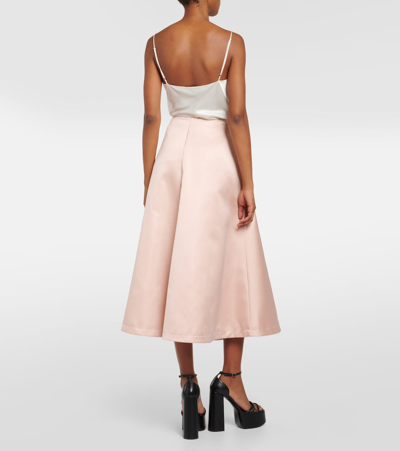 Shop Altuzarra Varda Satin Midi Skirt In Pink