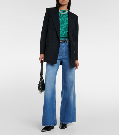 Isabel Marant Samia Silk-blend Top In Emerald