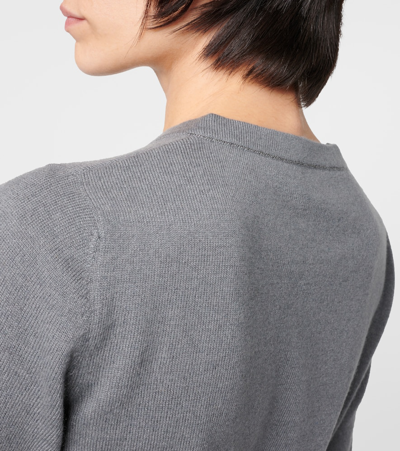 Brunello Cucinelli Embellished Cashmere Sweater In Gray
