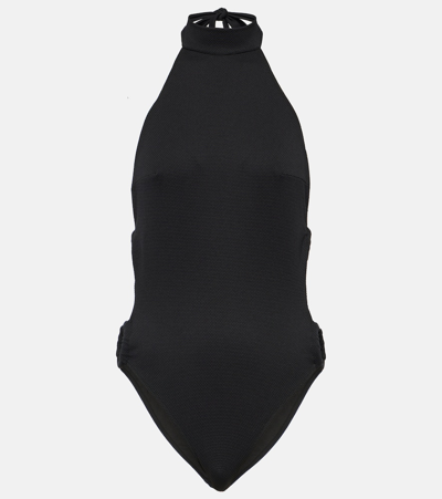 Shop Alexandra Miro Carey Halterneck Swimsuit In Black