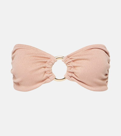 Shop Alexandra Miro Carlotta Ring-detail Bandeau Bikini Top In Pink