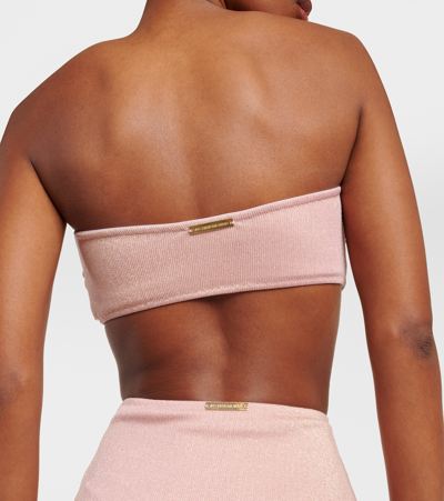 Alexandra Miro Carlotta Printed Bandeau Bikini Top In Pink