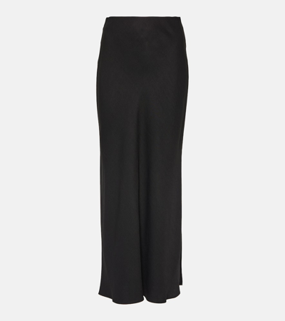 Shop Brunello Cucinelli Twill Maxi Skirt In Black