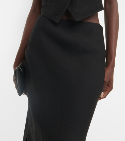 Shop Brunello Cucinelli Twill Maxi Skirt In Black