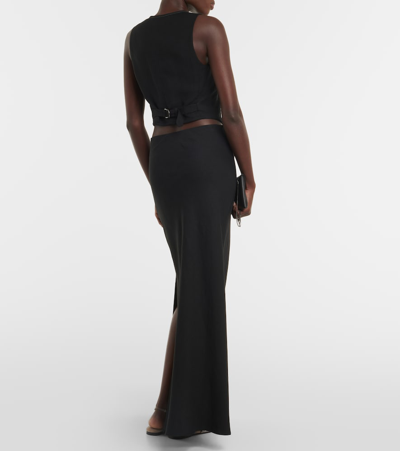 Brunello Cucinelli Satin Bias Maxi Skirt In Black