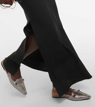 Brunello Cucinelli Satin Bias Maxi Skirt In Black