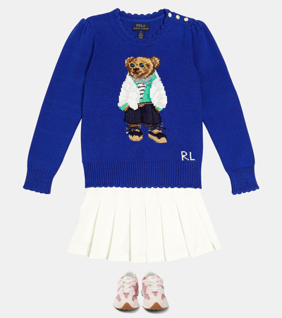Shop Polo Ralph Lauren Polo Bear Cotton Sweater In Blue