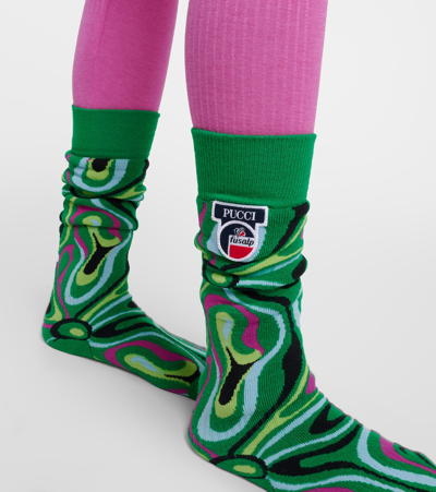 Shop Pucci X Fusalp Printed Socks In Multicoloured