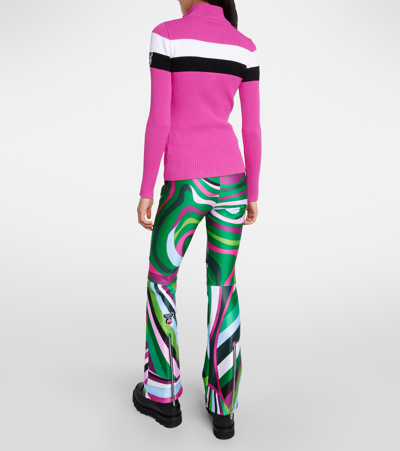 Pucci X Fusalp Striped Half-zip Ski Top In Purple