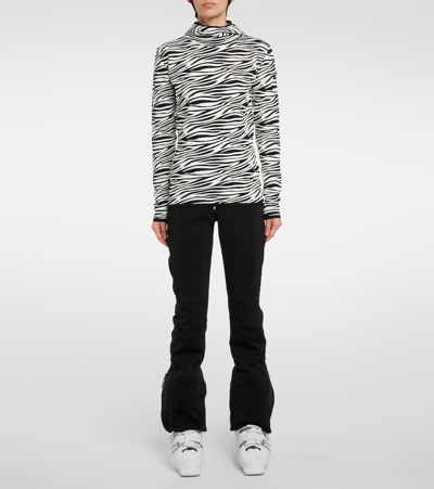 Shop Jet Set Zoey Zebra-print Jacquard Hoodie In Black White