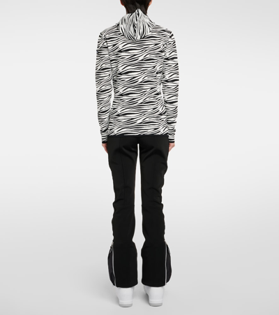 Jet Set Zoey Zebra-print Jacquard Hoodie In Black White