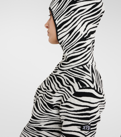 Jet Set Zoey Zebra-print Jacquard Hoodie In Black White