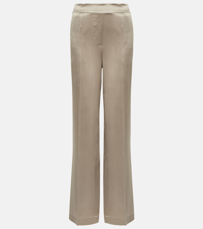 Shop Joseph Tova Silk Satin Straight Pants In Spark