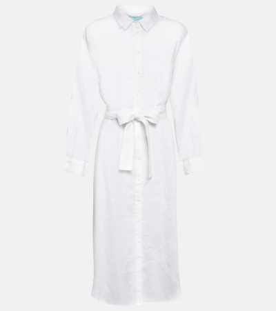 Shop Melissa Odabash Dania Linen Shirt Dress In White