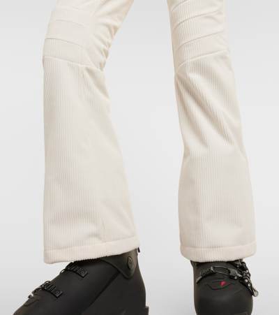 Shop Perfect Moment Aurora High-rise Corduroy Flared Ski Pants In Snow White Cord