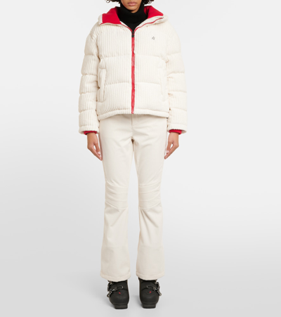 Shop Perfect Moment Aurora High-rise Corduroy Flared Ski Pants In Snow White Cord