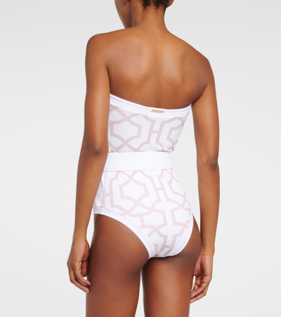 Shop Alexandra Miro Whitney Belted Swimsuit In Blush Tile 