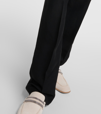 Brunello Cucinelli Twill Straight Pants In Nero