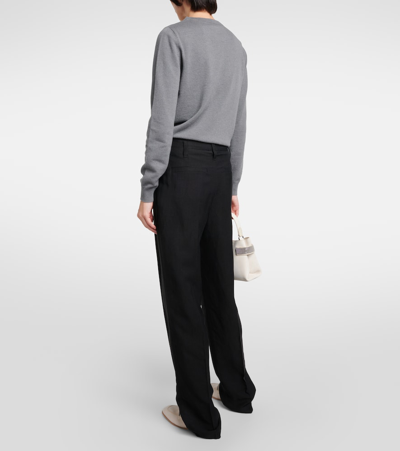 Brunello Cucinelli Twill Straight Pants In Nero