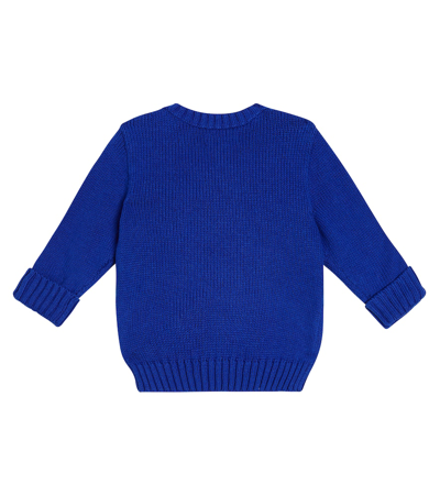 Shop Polo Ralph Lauren Baby Polo Bear Cotton Sweater In Sapphire Star