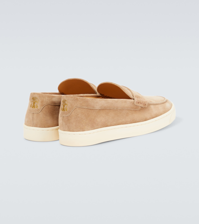 Shop Brunello Cucinelli Suede Loafers In Noisette