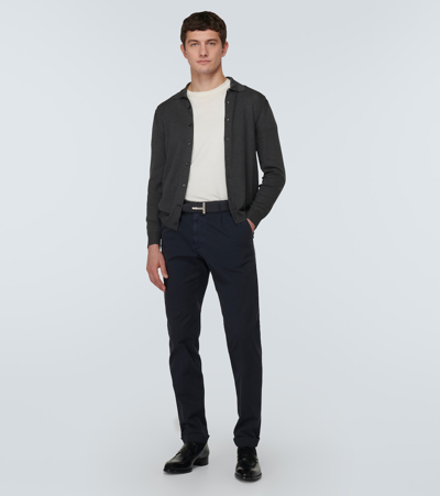 Tom Ford Silk Shirt In Charcoal Melange