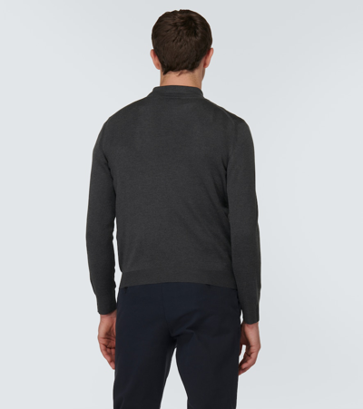 Tom Ford Silk Shirt In Charcoal Melange