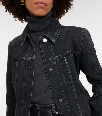 Shop Ferragamo Denim Jacket In Black