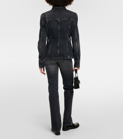 Shop Ferragamo Denim Jacket In Black