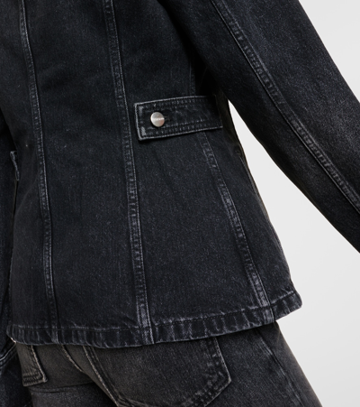 Shop Ferragamo Denim Jacket In Black