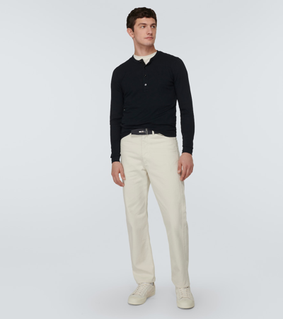 Tom Ford Straight Hem Long-sleeved T-shirt In Black