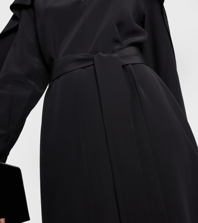 Shop Joseph Danville Silk Crêpe De Chine Midi Dress In Black
