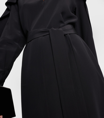 Joseph Womens Black Danville Drape-sleeve Silk-crepe Knee-length Dress In Black