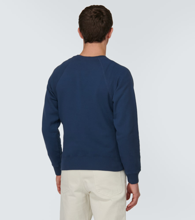 Shop Tom Ford Cotton Sweatshirt In Blue