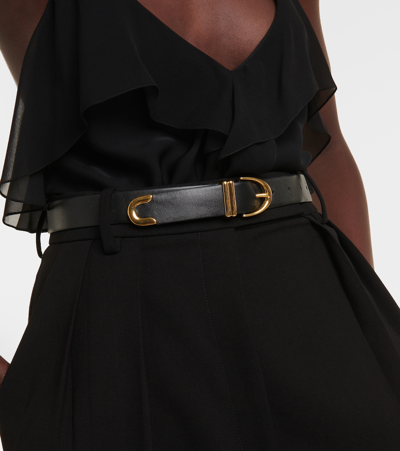 Shop Khaite Bambi Leather Belt In Black