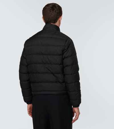Versace Barocco Jacquard Zip-up Puffer Jacket In Black
