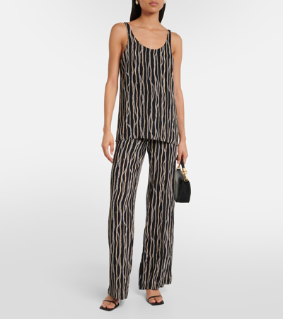 Chloé Printed Silk Pants In Black