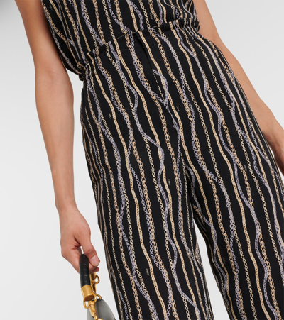 Chloé Printed Silk Pants In Black