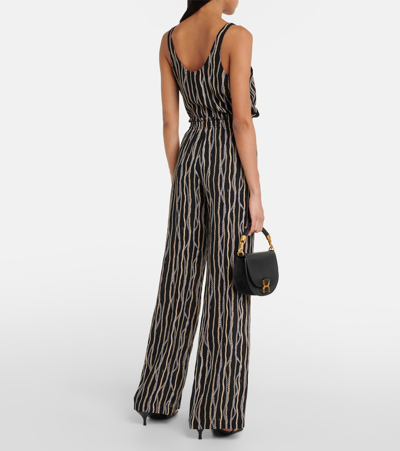 Chloé Printed Silk Pants In Black