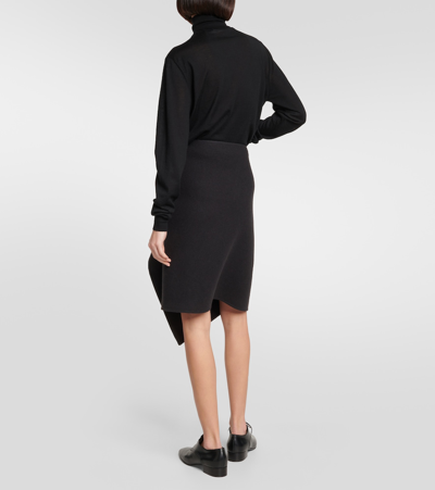 The Row Bartellina Draped Cashmere Midi Skirt In Faded Black