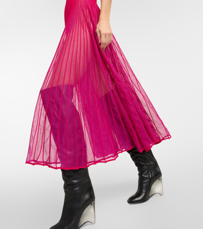 Shop Alaïa Trompe-l'ail Maxi Dress In Pink