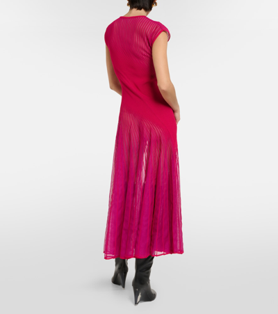 Shop Alaïa Trompe-l'ail Maxi Dress In Pink