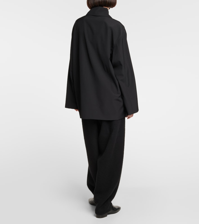 The Row Rigel Wool Blouse In Black