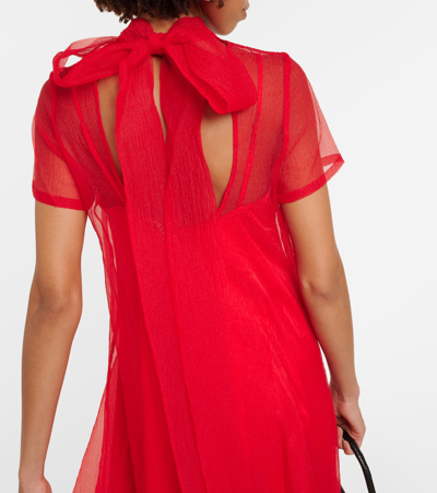 Shop Staud Calluna Ruffled Organza Gown In Red Rose