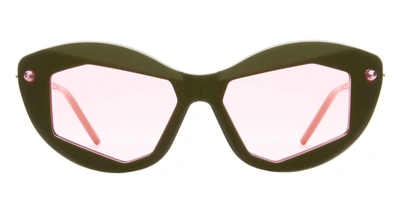 Shop Kuboraum Sunglasses In Green