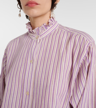 Shop Marant Etoile Saoli Striped Cotton Shirt In Lilac